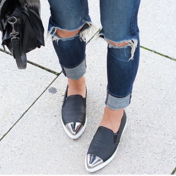 miu miu metal cap toe sneaker